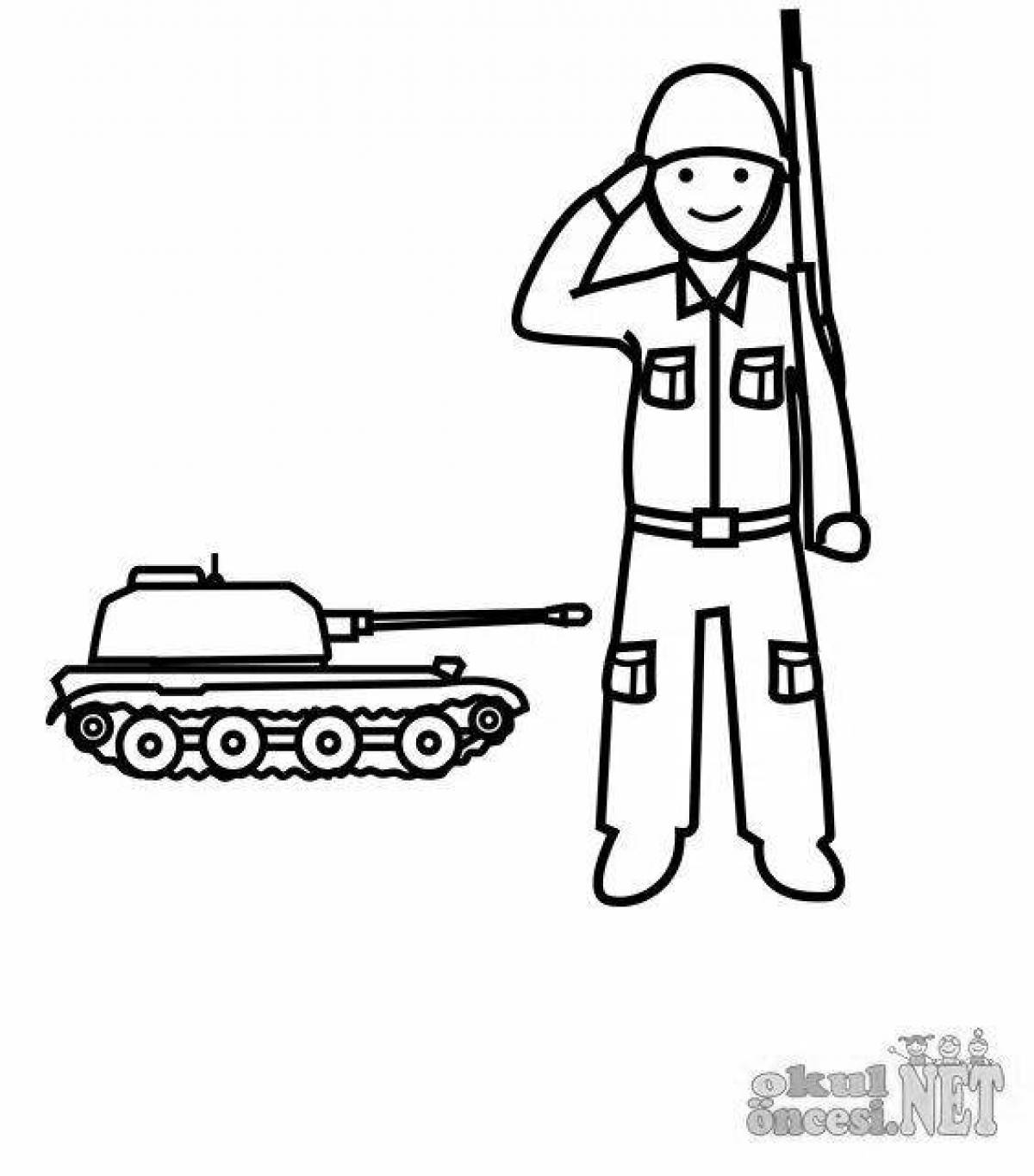Adorable tanker coloring book for kids