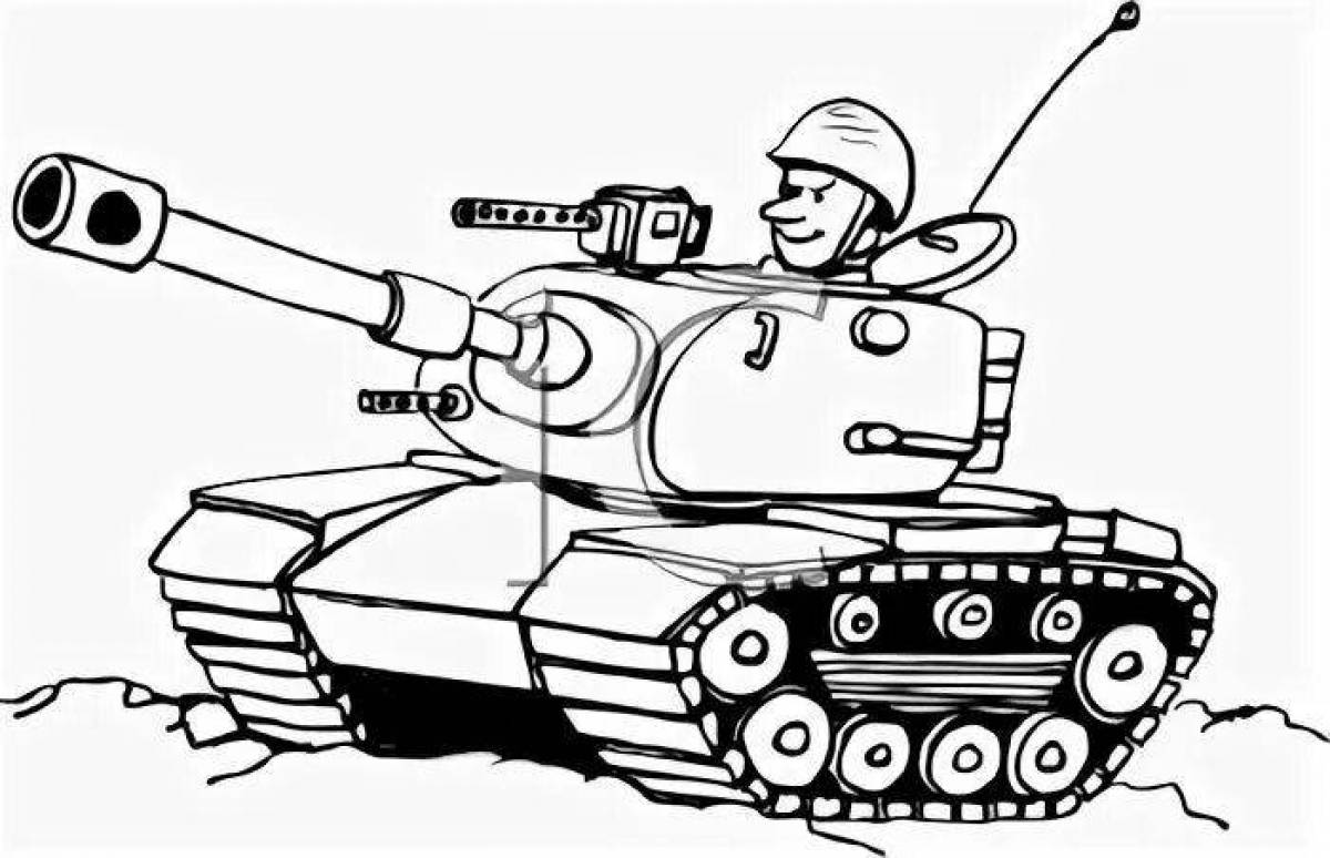 Attractive tanker coloring book for kids