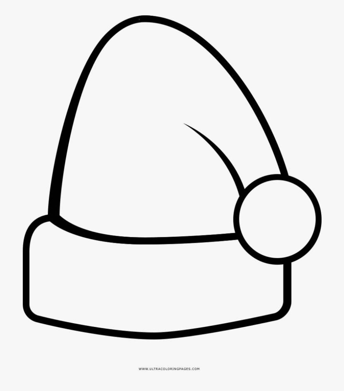 Fancy santa hat coloring page