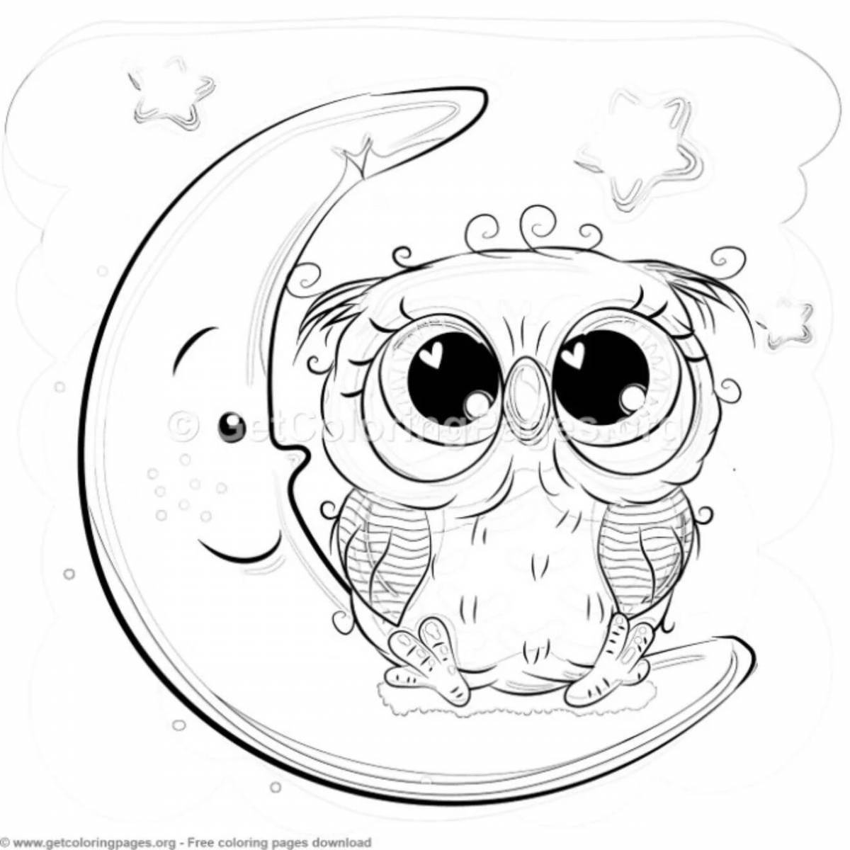 Яркая страница раскраски хип-хопа owlet