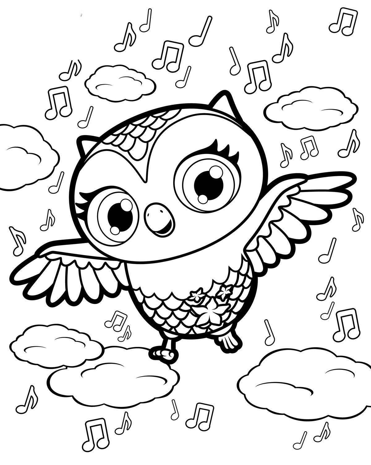 Fabulous owlet hip hop coloring page