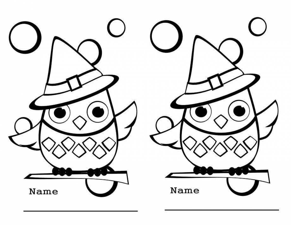 Awesome owlet hip hop coloring page