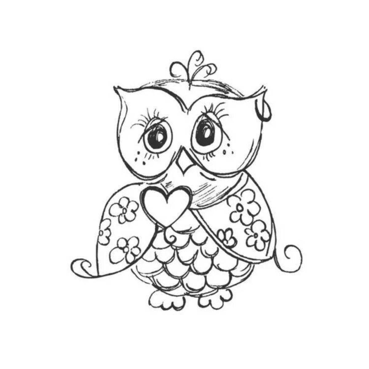 Sweet owlet hip hop coloring page
