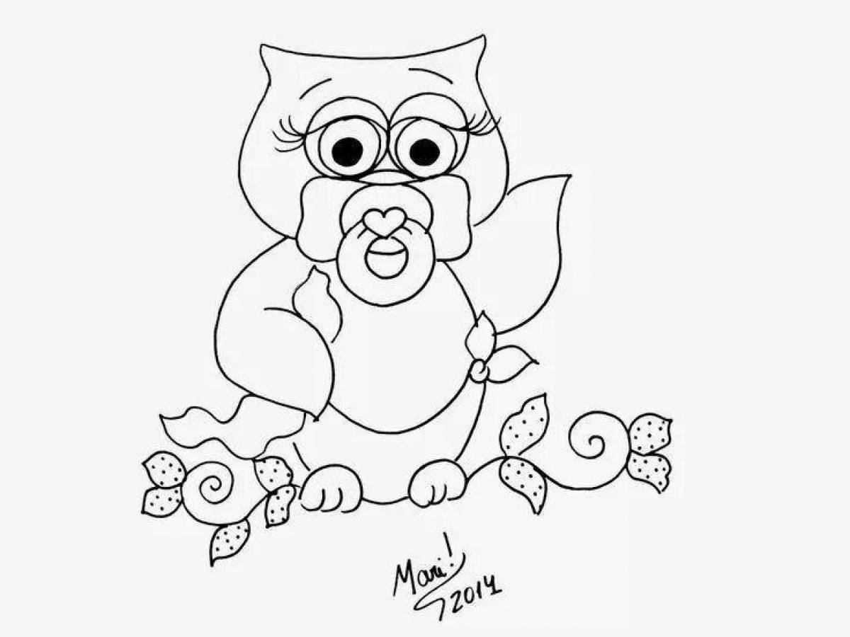 Adorable Owl Hip Hop Coloring Page