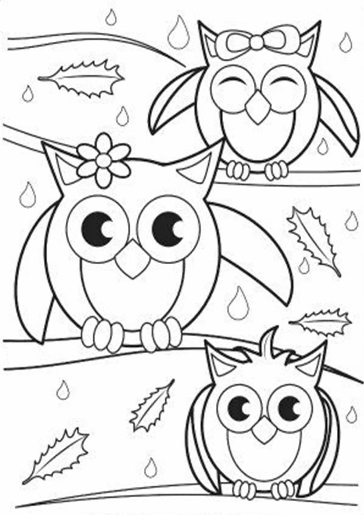 Hip-hop cute owlet coloring page