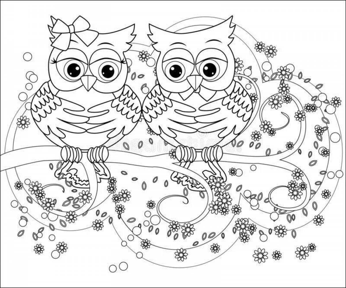 Раскраска radiant owlet hip hop