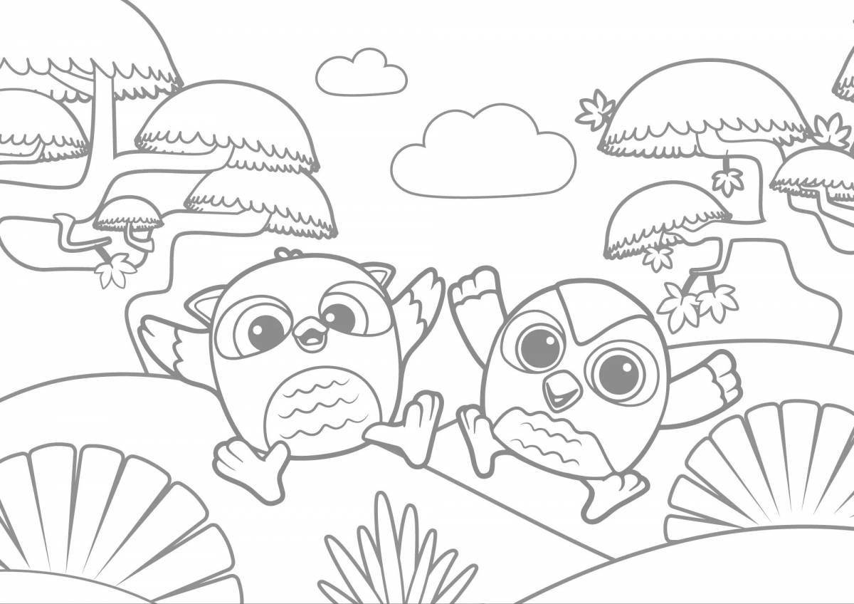 Dazzling owlet hip hop coloring page