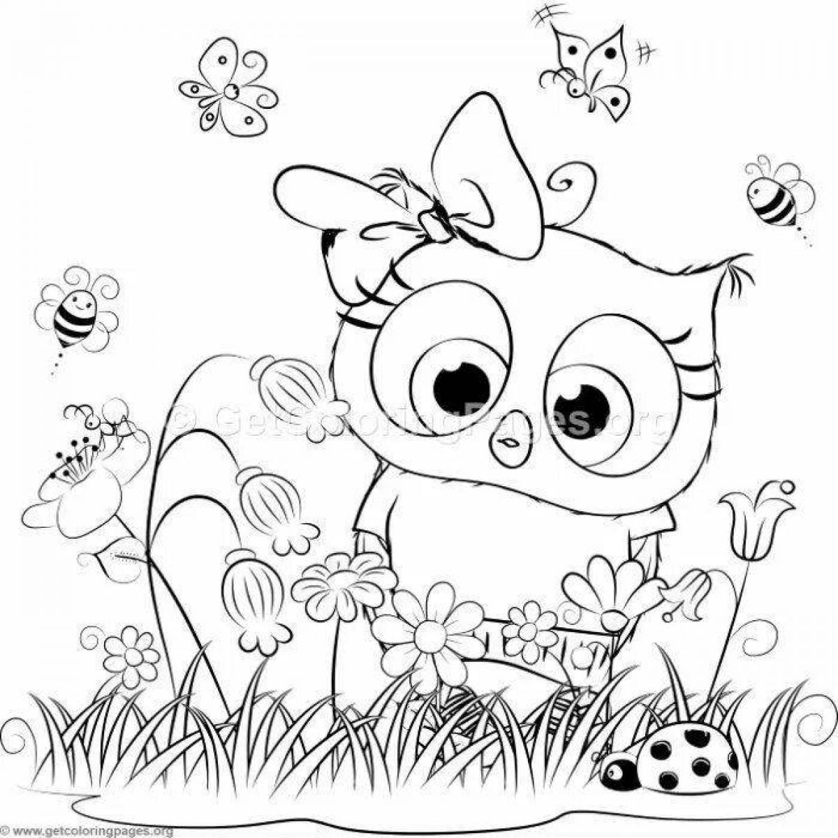 Hip-hop trendy owlet coloring page