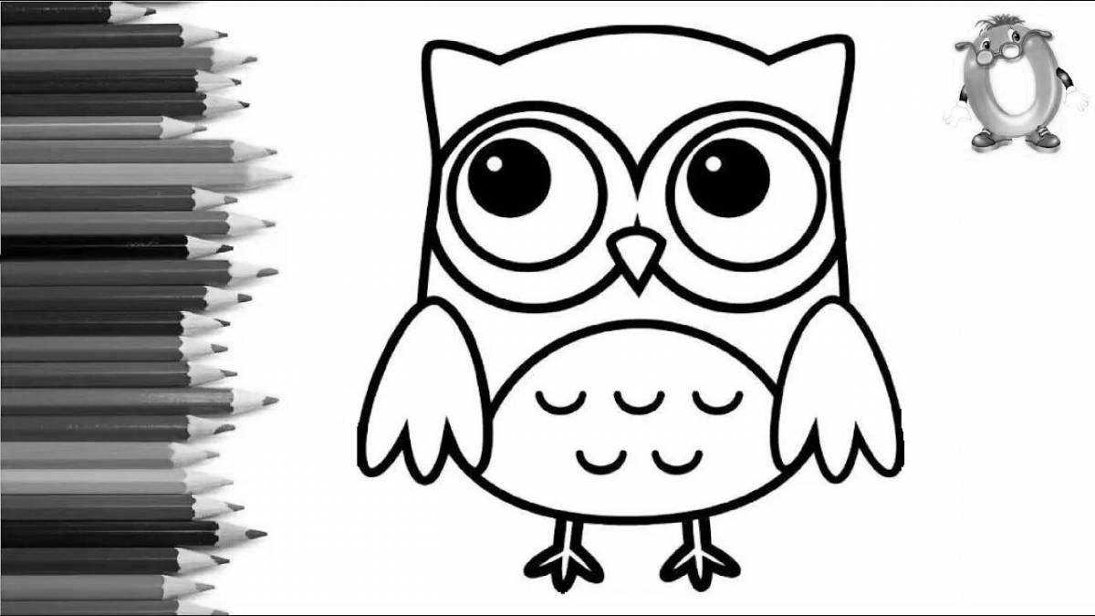 Hip-hop chic owlet coloring page
