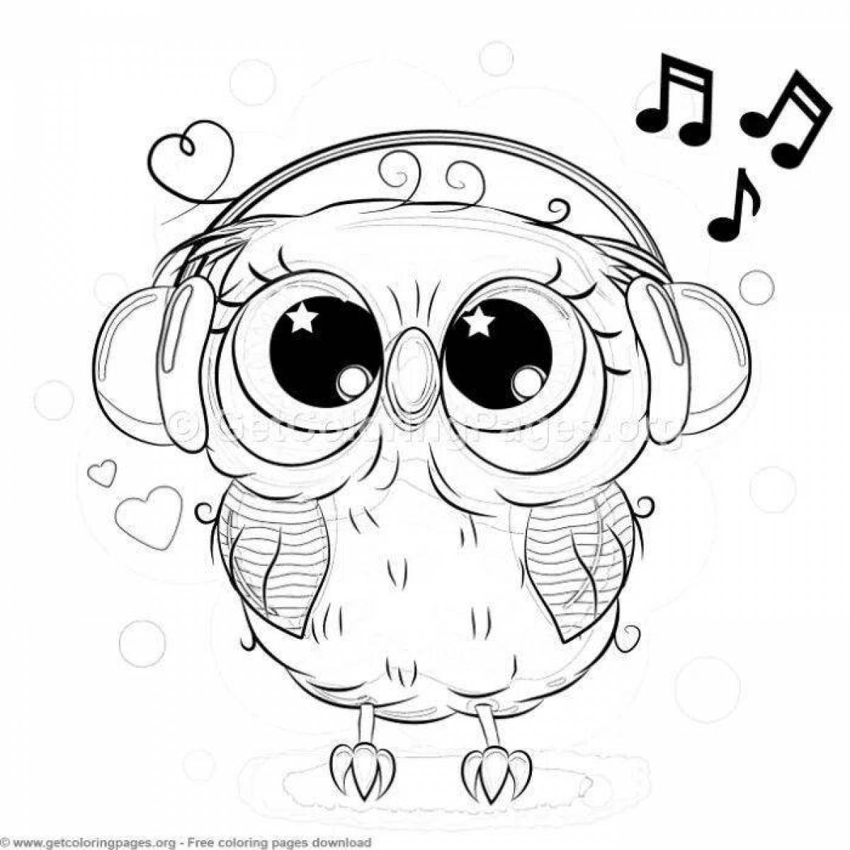 Coloring jazzy owlet hip hop