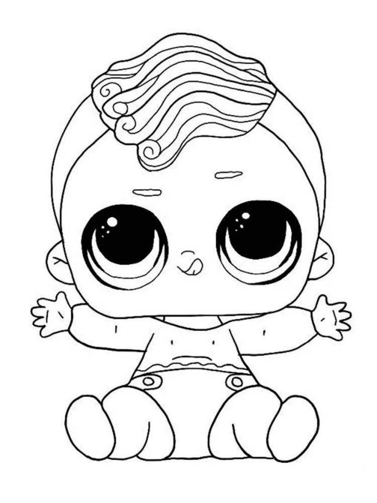 Radiant coloring page doll lol boy