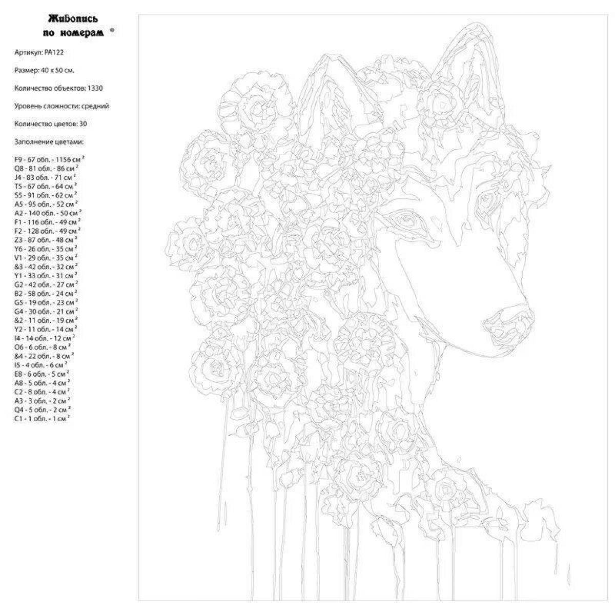 Color by number playful dog coloring book