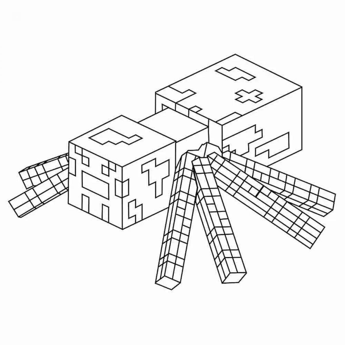 Cute minecraft dog coloring page