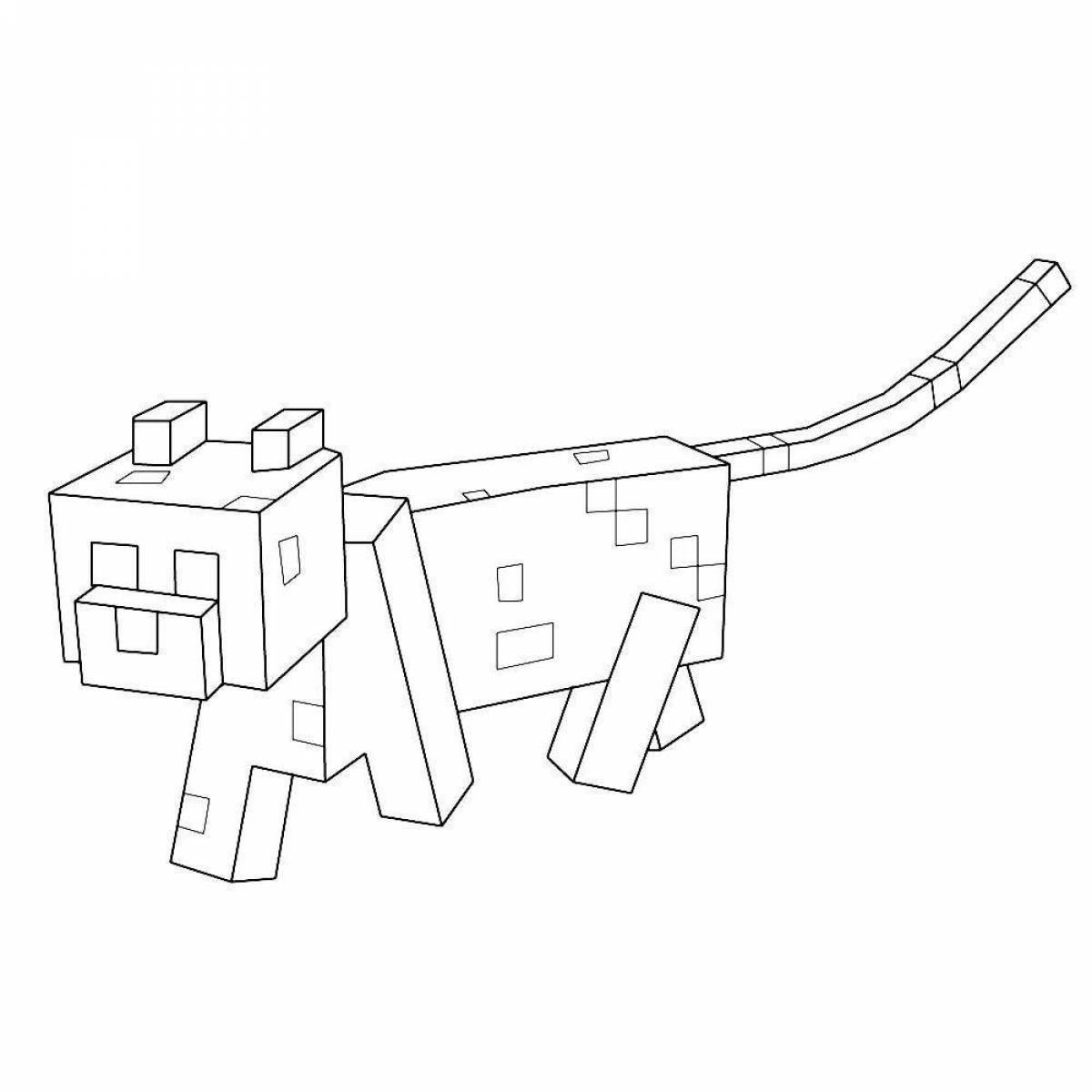 Minecraft dog coloring page