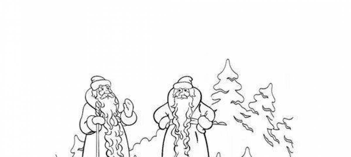 Раскраска Домик Деда Мороза - распечатать бесплатно