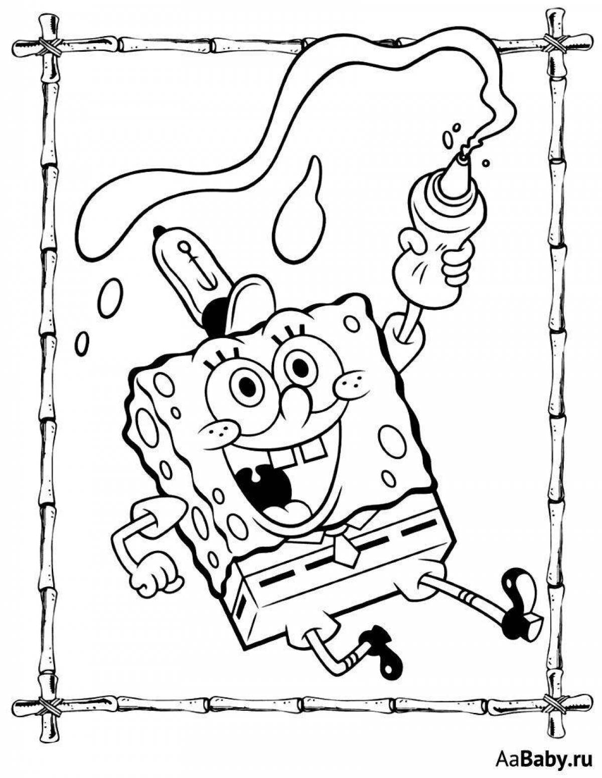 Lovely spongebob coloring by numbers