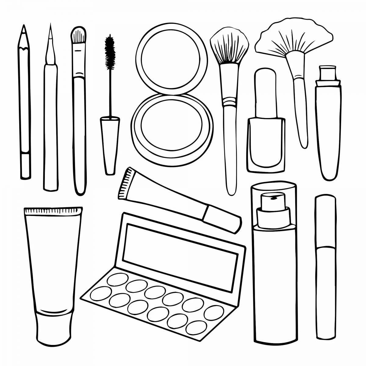Great cosmetics coloring book for kids