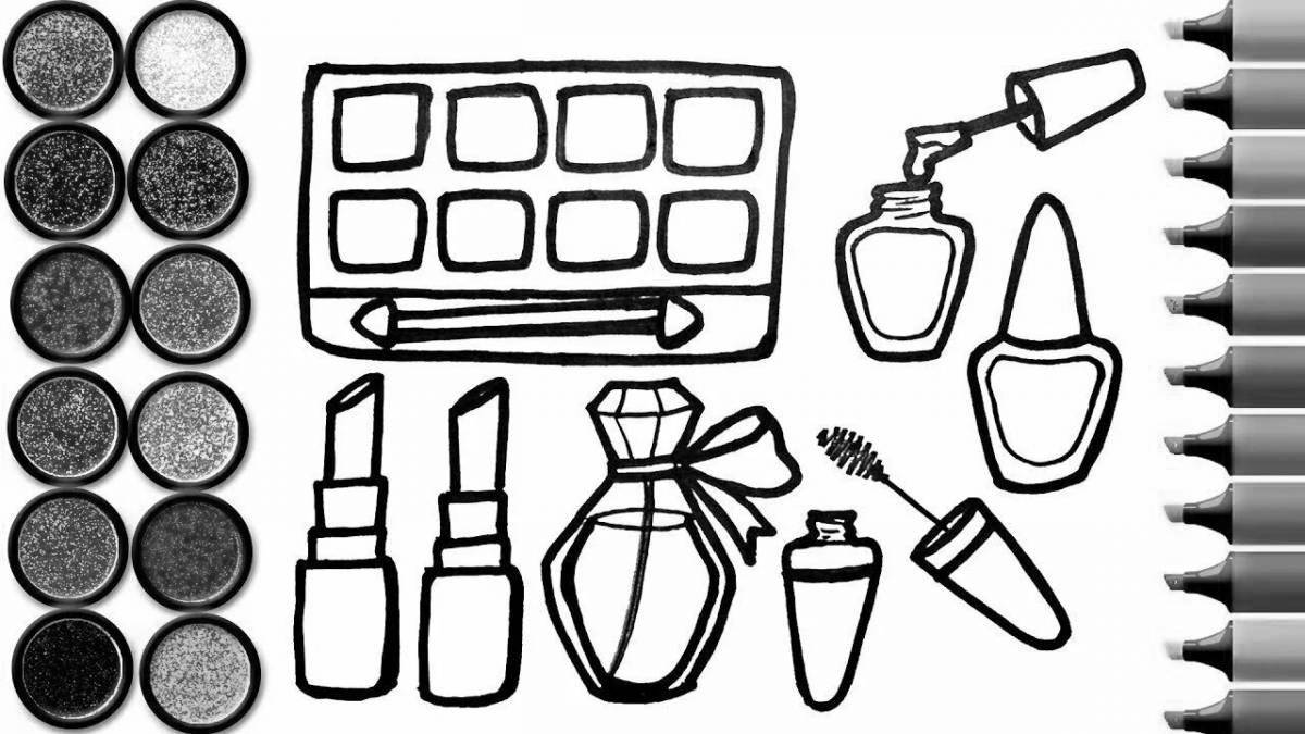 Awesome junior cosmetics coloring page