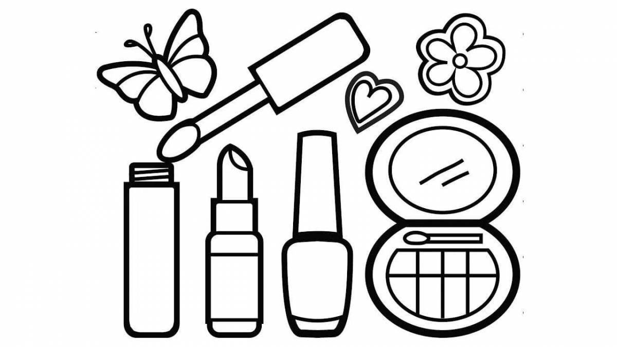 Showy cosmetics coloring pages for kids