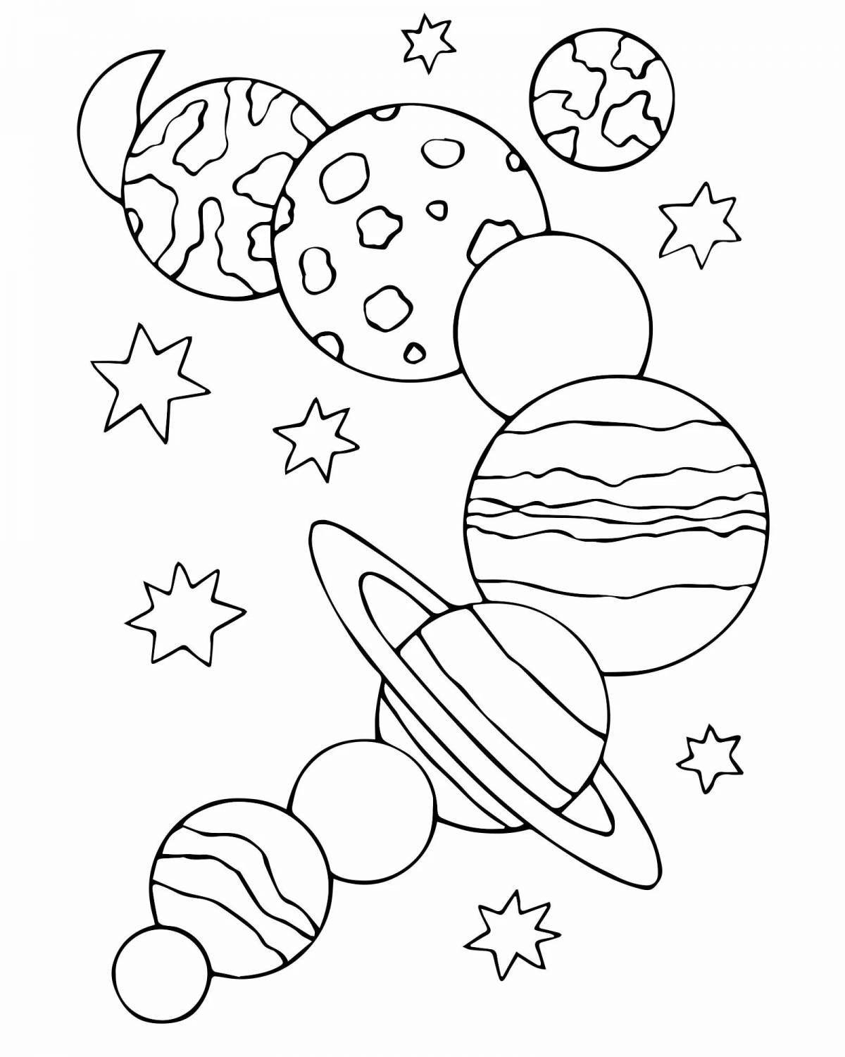 Incredible space and planet coloring for kids