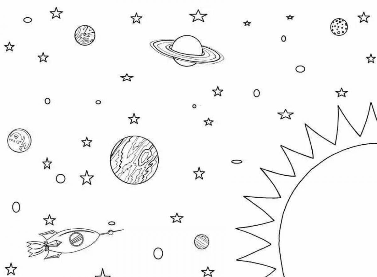 Exciting space and planet coloring for kids