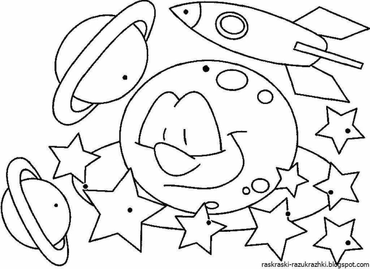 Magnificent space and planets coloring pages for kids