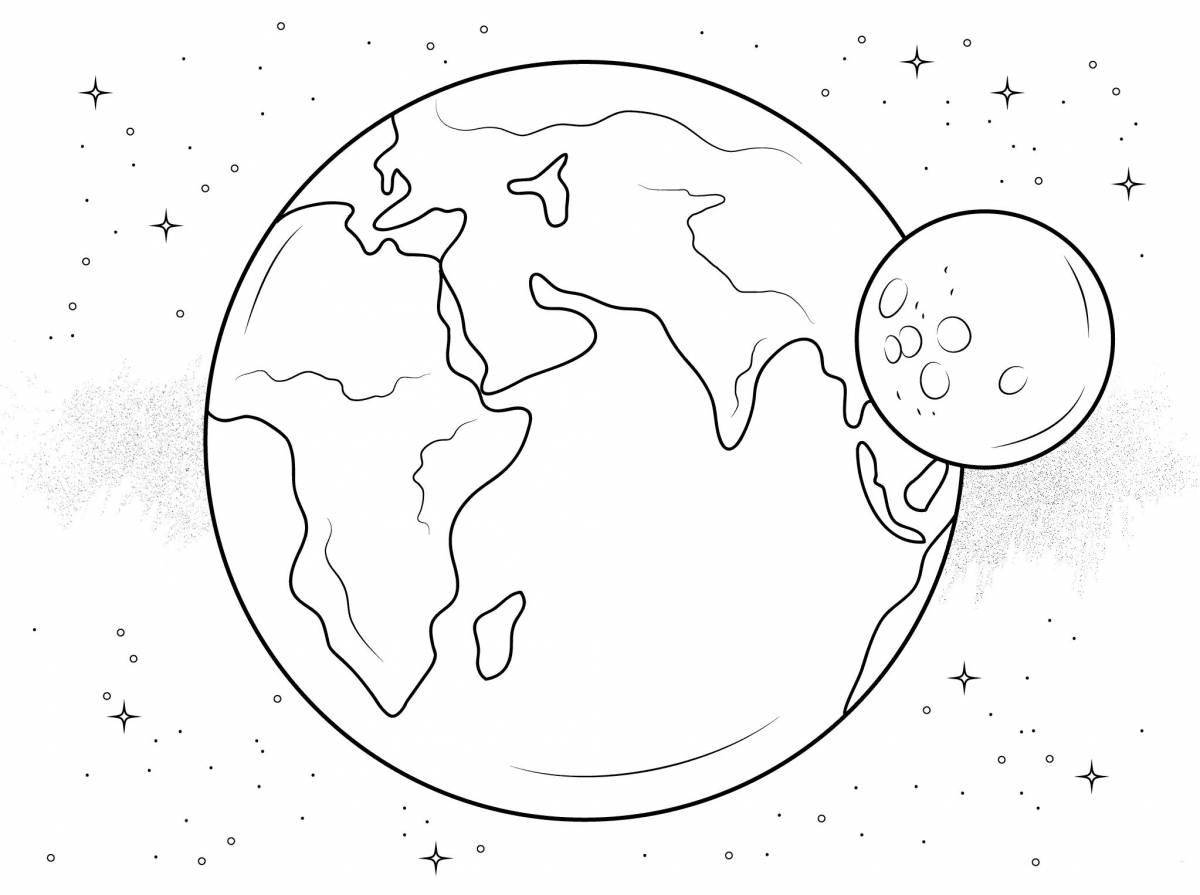 Exquisite space and planet coloring for kids