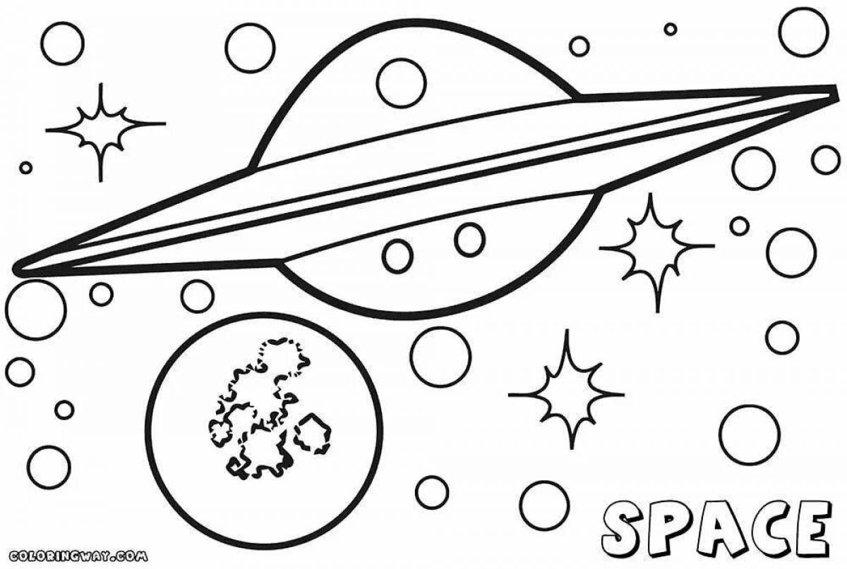 Amazing space and planet coloring pages for kids