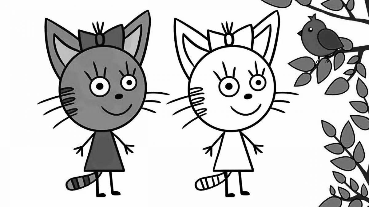 Красочный карамельный мультфильм три кота
