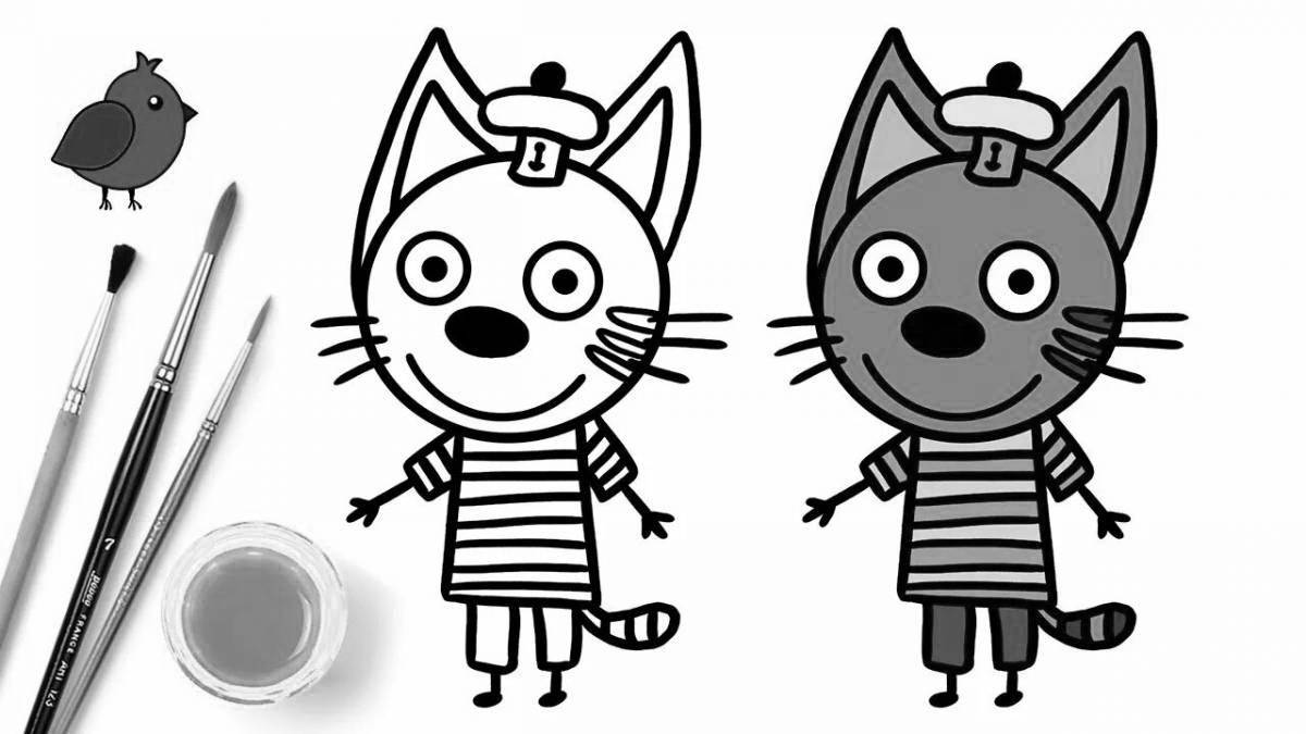 Игривый карамельный мультфильм три кота