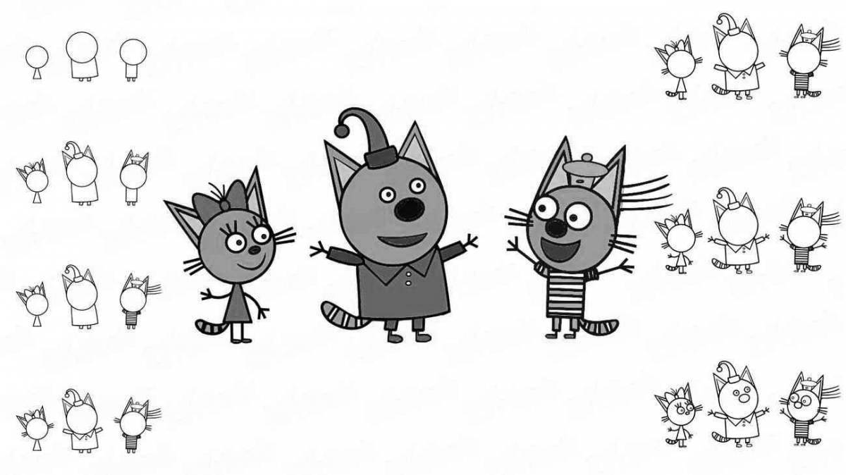 Дружелюбный карамельный мультфильм три кота
