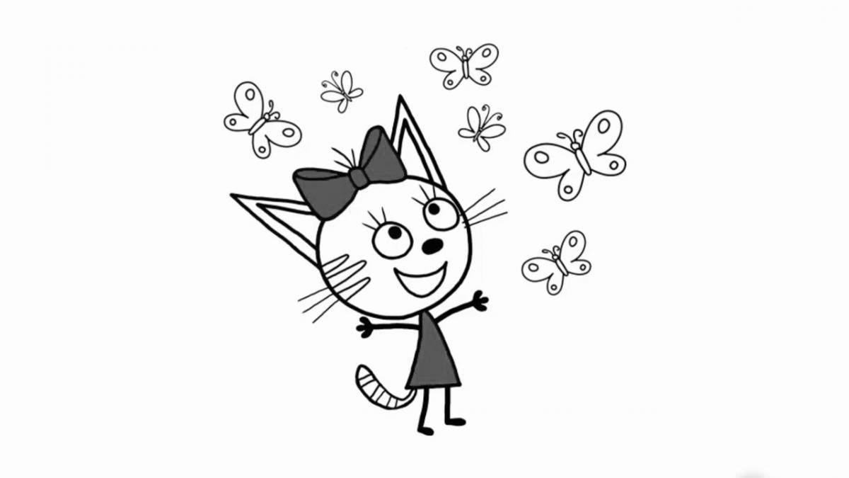 Улыбающаяся карамелька из мультфильма три кота