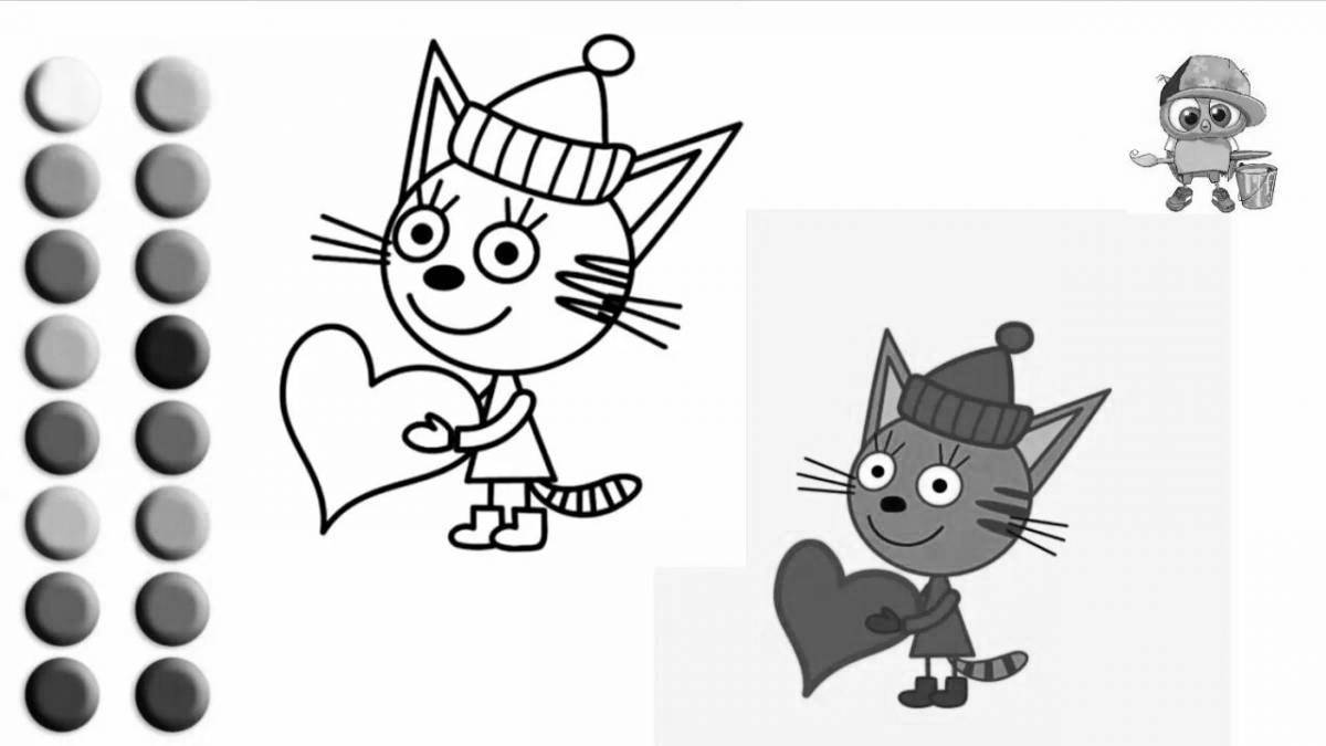 Delightful caramel cartoon three cats