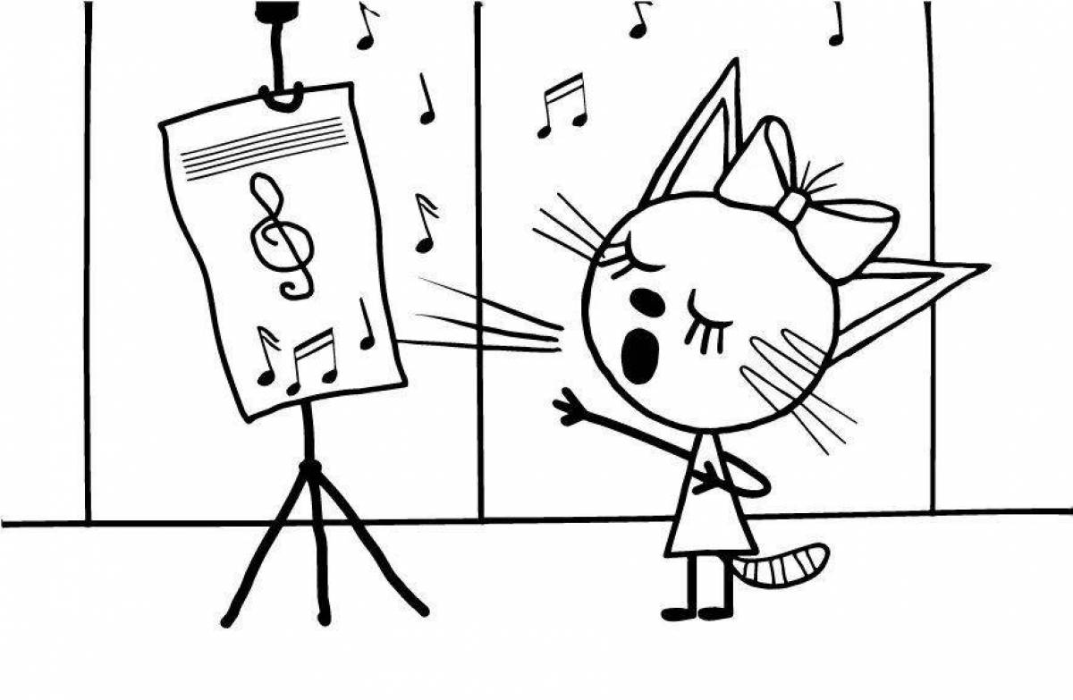 Caramel cartoon with three cats