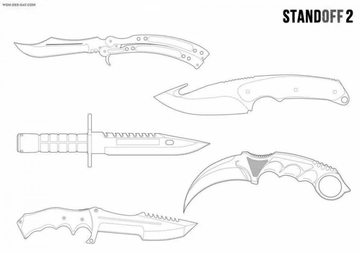 Delightful coloring page standoff 2 tanto knife
