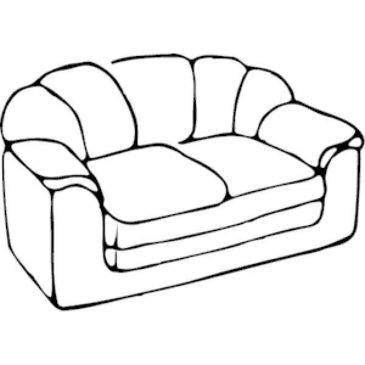 Coloring book comfortable furniture for children