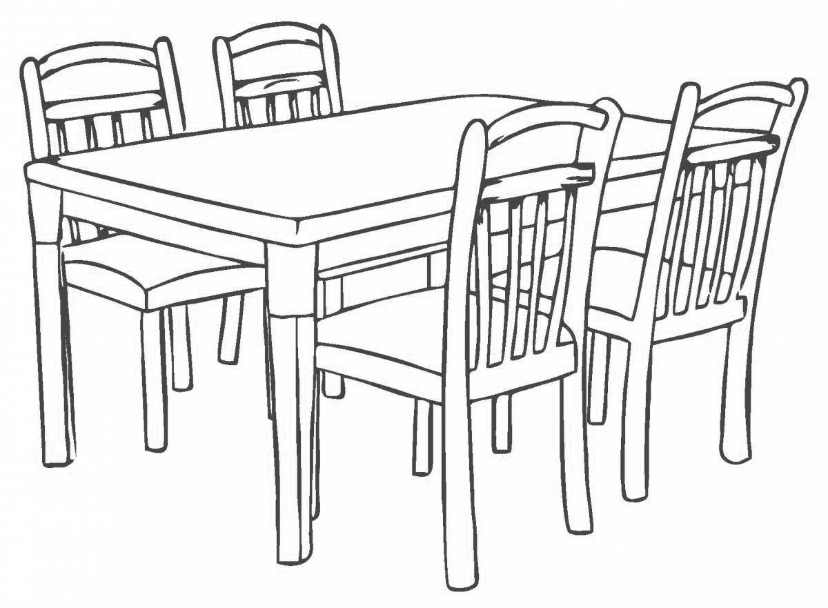 Coloring book nice furniture for kids