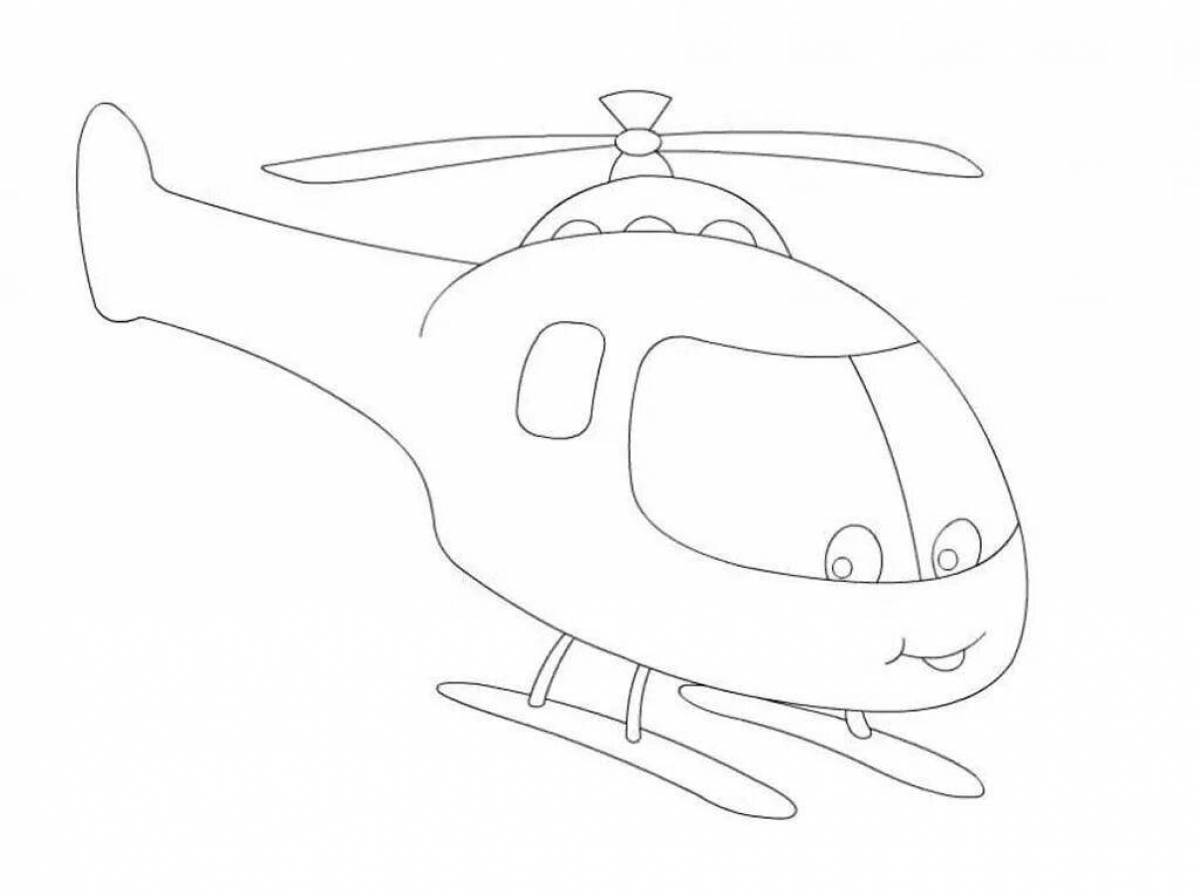 Увлекательная раскраска вертолета для младенцев