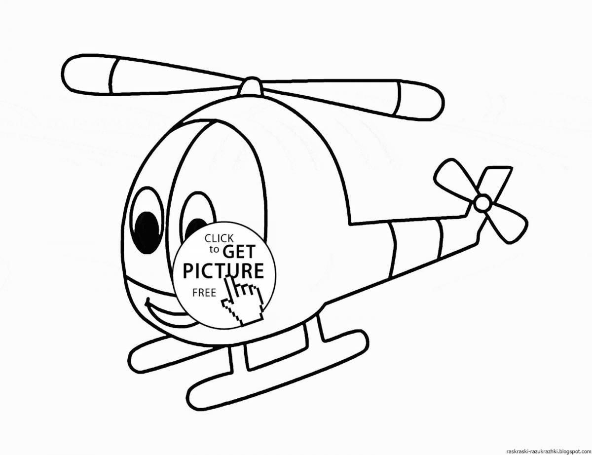 Раскраска сказочный вертолет для pre-k