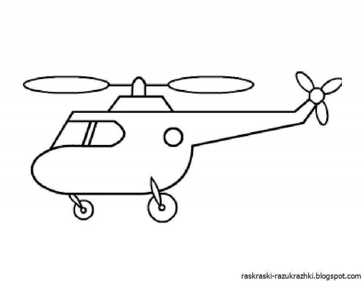 Great helicopter coloring book for preschoolers