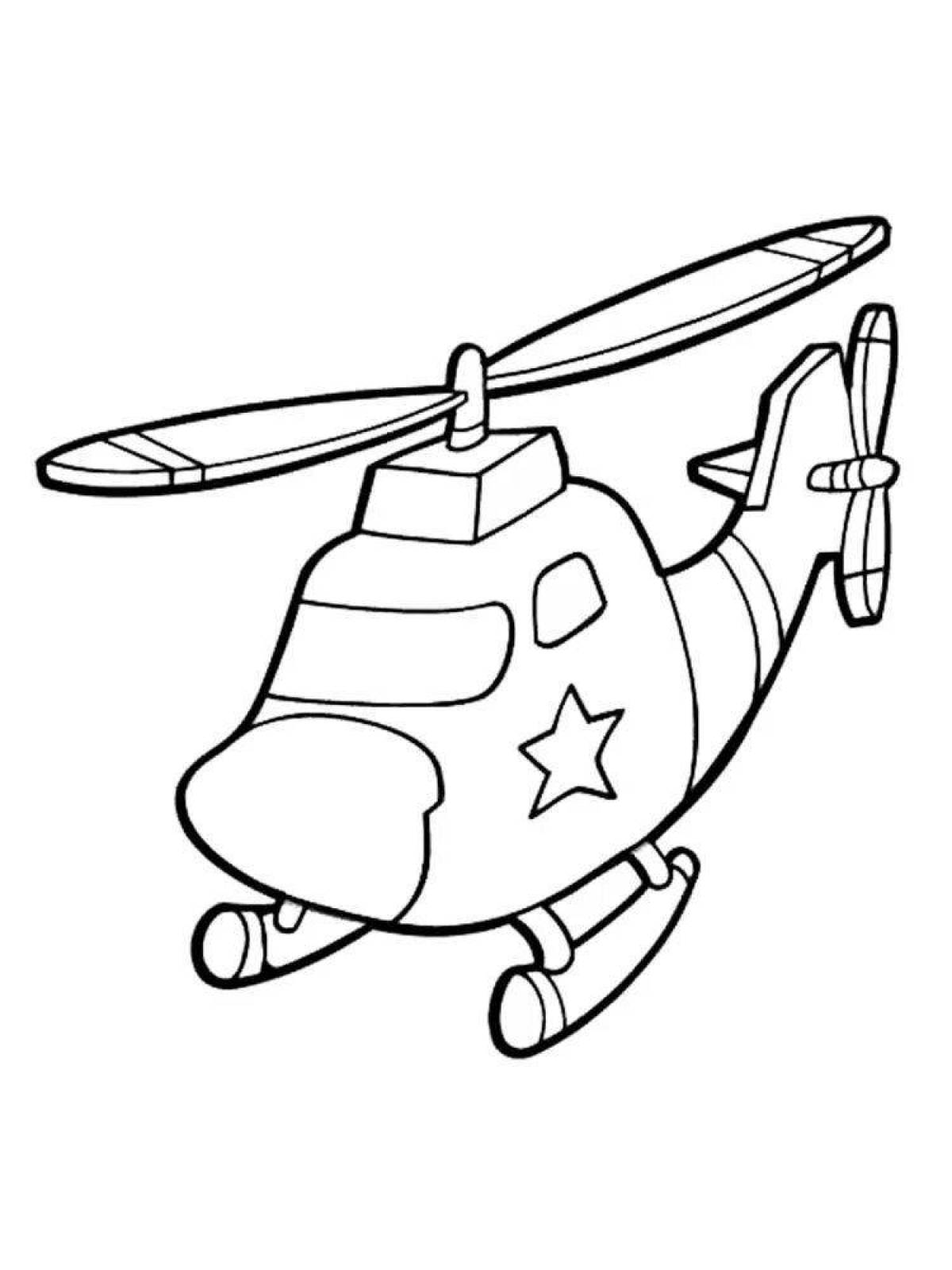 Fantastic helicopter coloring book for kids