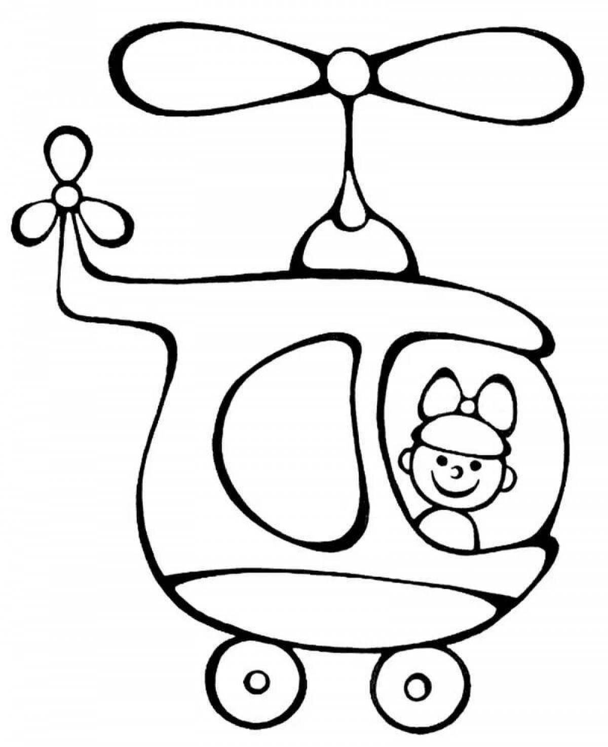 Adorable helicopter coloring book for preschoolers