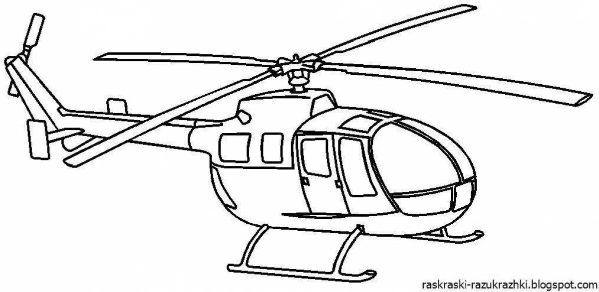 Glamorous helicopter coloring book for kids