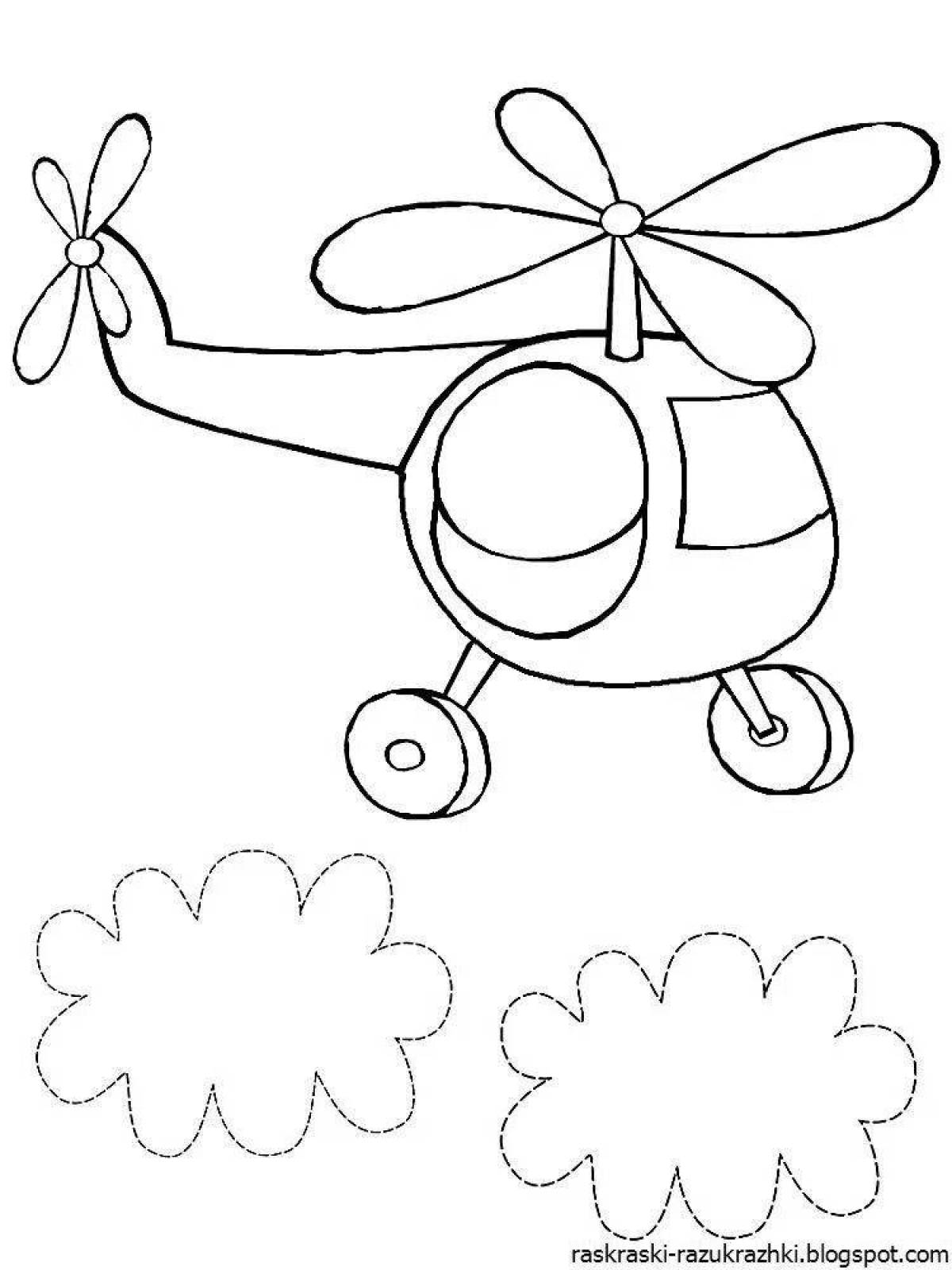 Inspiring helicopter coloring book for kids