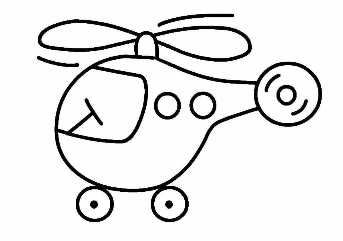 Живая раскраска вертолета для малышей