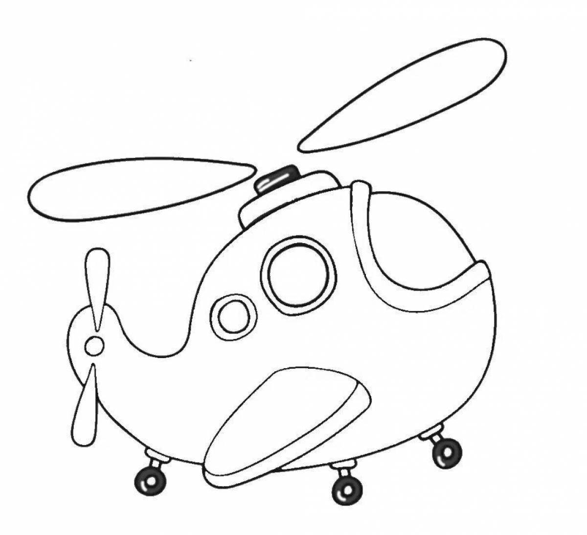 Замечательная раскраска вертолета для младенцев