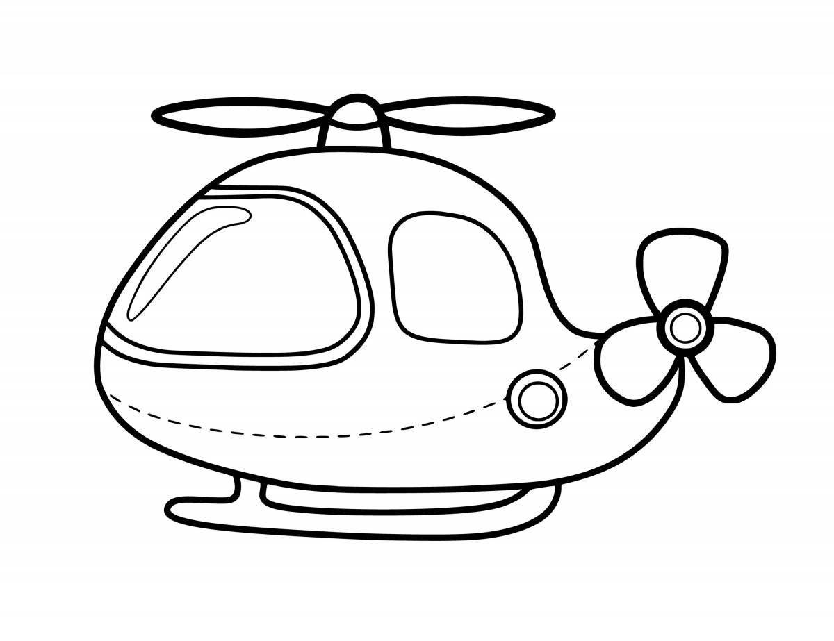 Fancy helicopter coloring book for kids