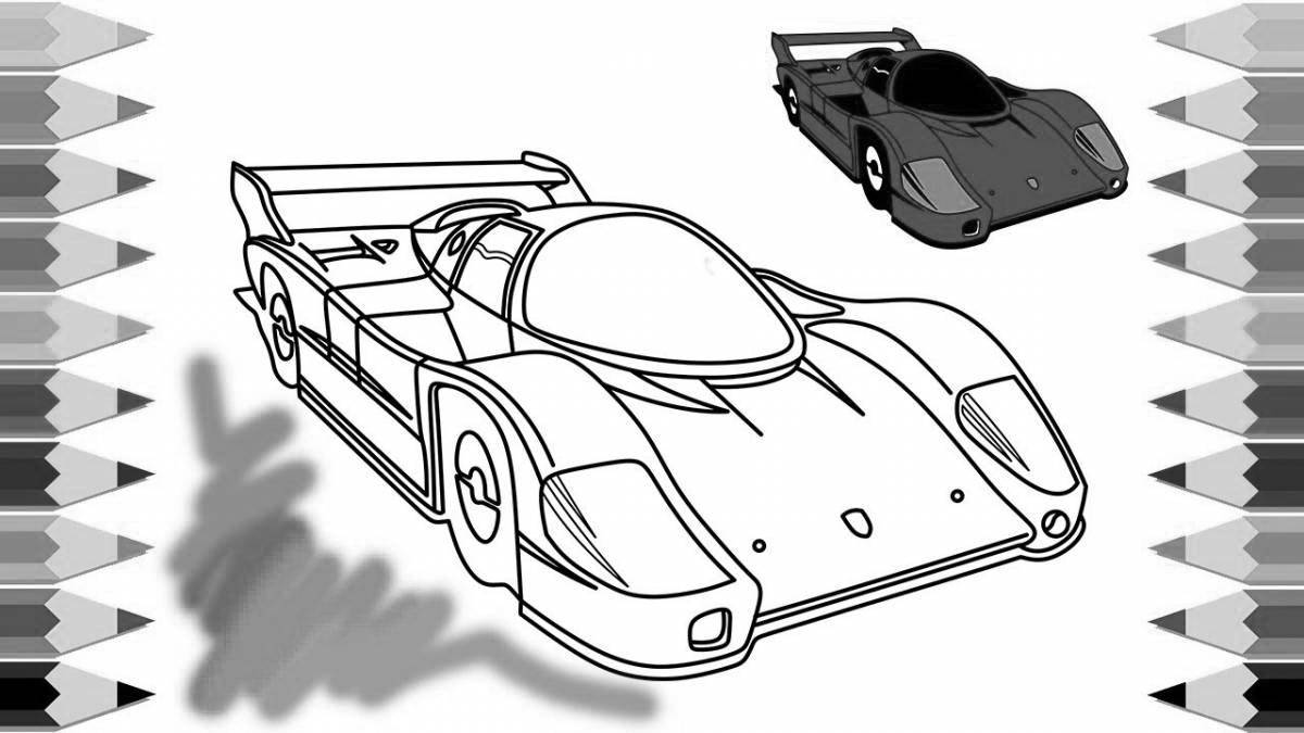 Adorable racing car coloring book for 4-5 year olds