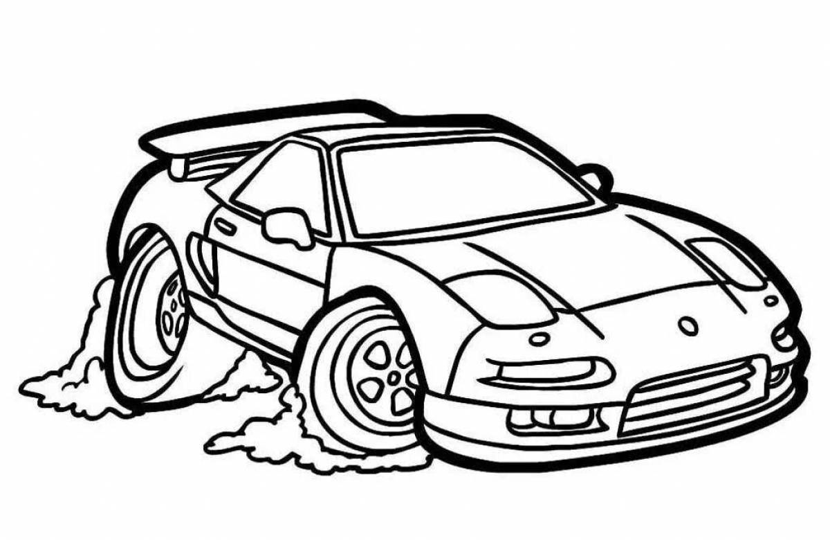 Glitter racing car coloring book for kids
