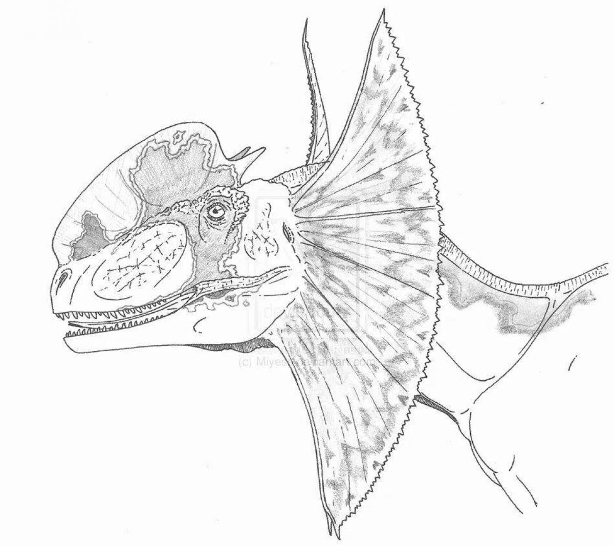Раскраска игривый дилофозавр